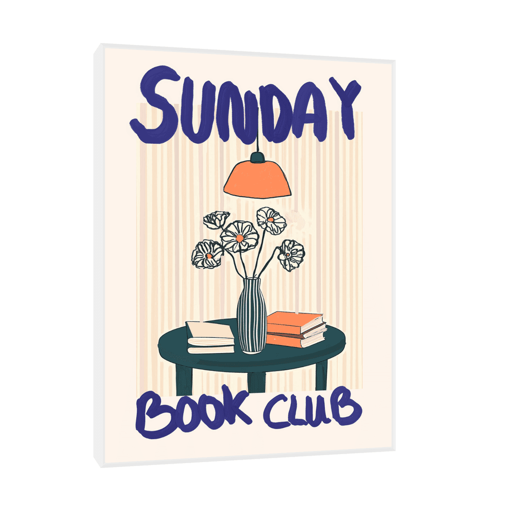 Canvas Slika na platnu Vaza i knjige, 45x60cm, Sa ramom, Beli