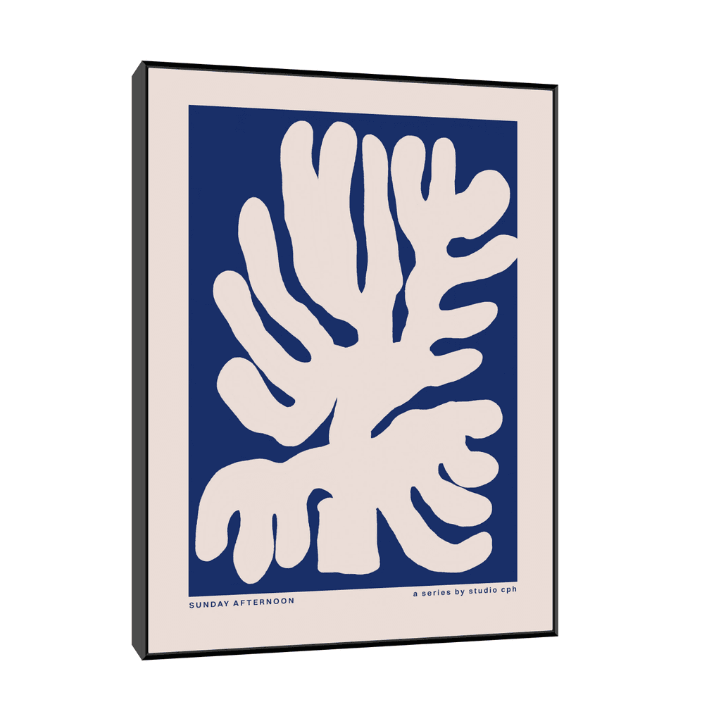 Canvas Slika na platnu Plavi list, 90x120cm, Sa ramom, Crni