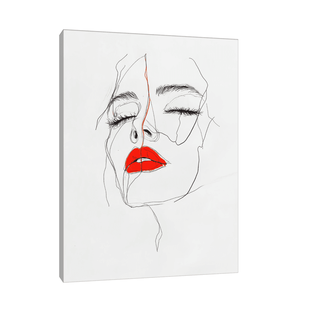 Canvas Slika na platnu Devojka sa crvenim karminom, Bez rama, 30x40cm