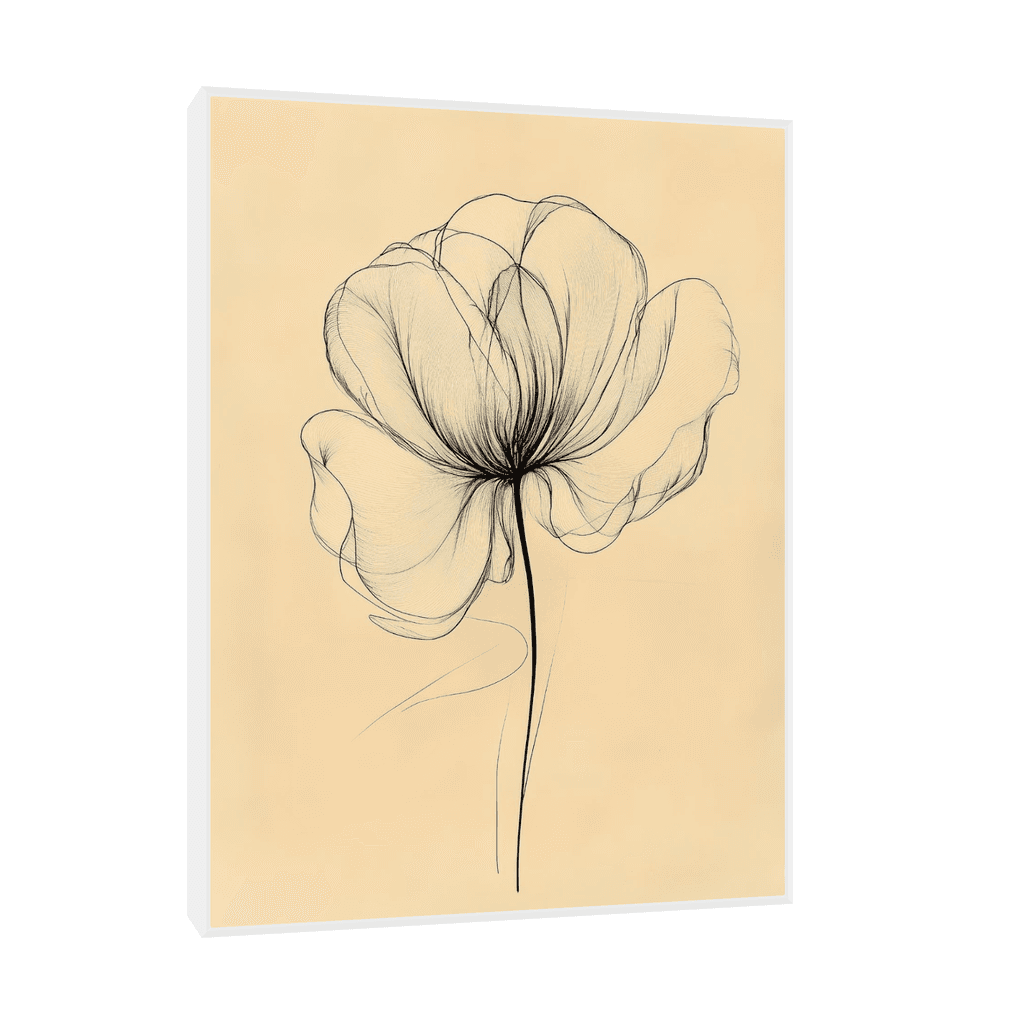 Canvas Slika na platnu Cvet, 75x100cm, Sa ramom, Beli