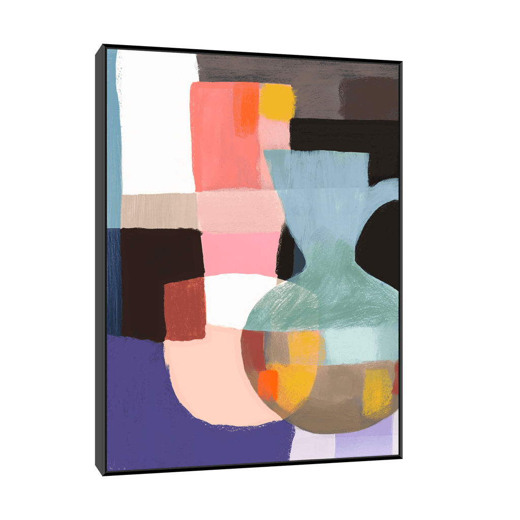 Canvas Slika na platnu Vaza na stolu, 30x40cm, Sa ramom, Crni