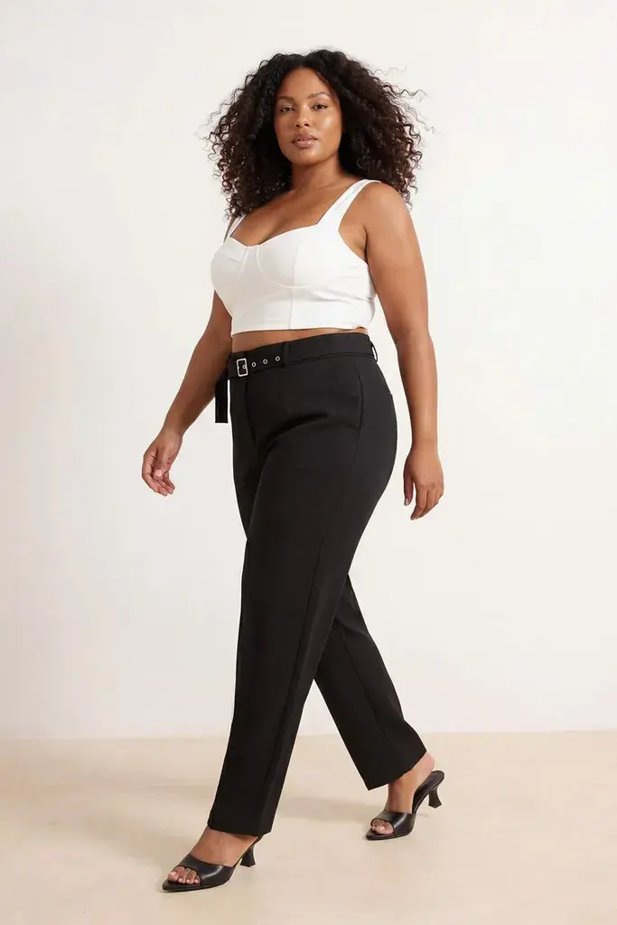Trendyol Curve Ženske pantalone TBBSS26AR00016, Crne