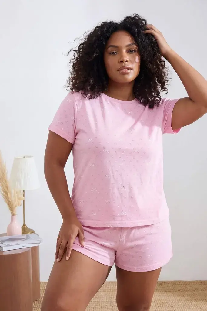 Trendyol Curve Ženska komplet pidžama TBBSS26AI00065, Roze
