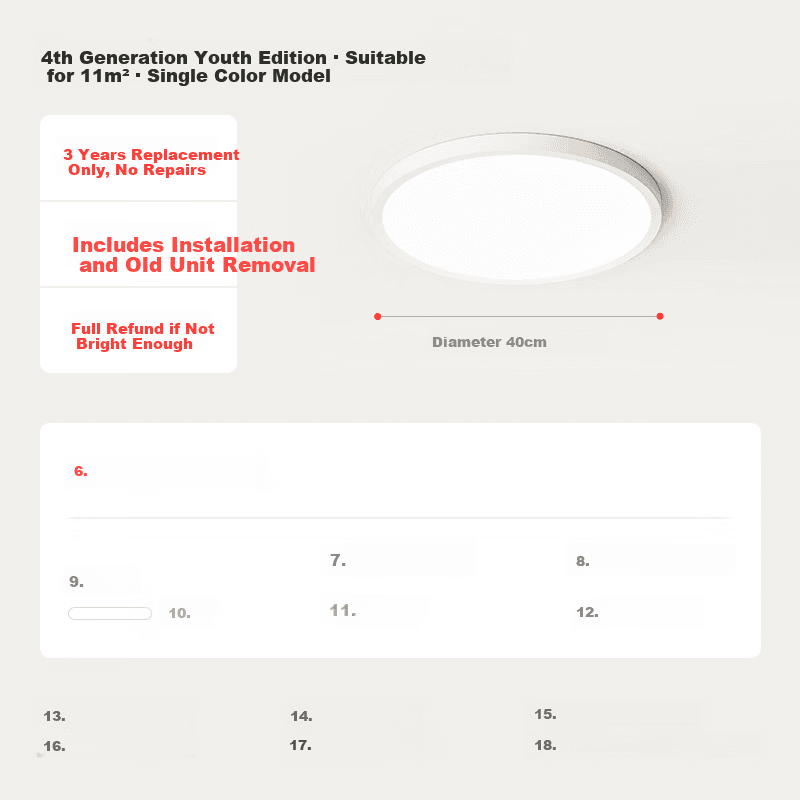 Jiandun Plafonska lampa LED, 50 W, Bela