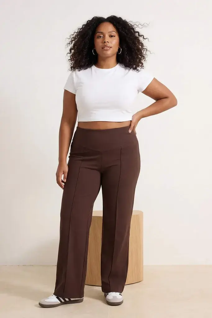 Trendyol Curve Ženske pantalone TBBSS26AR00020, Braon