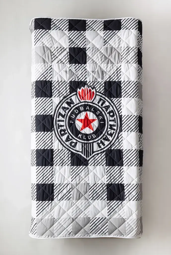 Stefan Prekrivač Partizan, 140x200 cm, Crno-beli