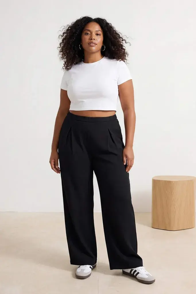Trendyol Curve Ženske pantalone TBBSS26AR00019, Crne