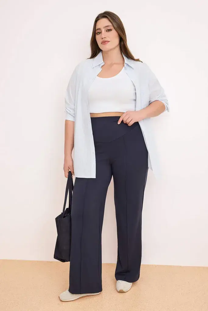 Trendyol Curve Ženske pantalone TBBSS26AR00020, Tamnoplave
