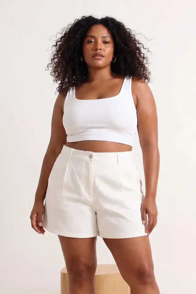 Trendyol Curve Ženski šorts TBBSS26AP00012, Beli