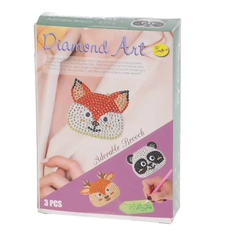 Kreativni set za decu Diamond Art Životinje, 3 komada