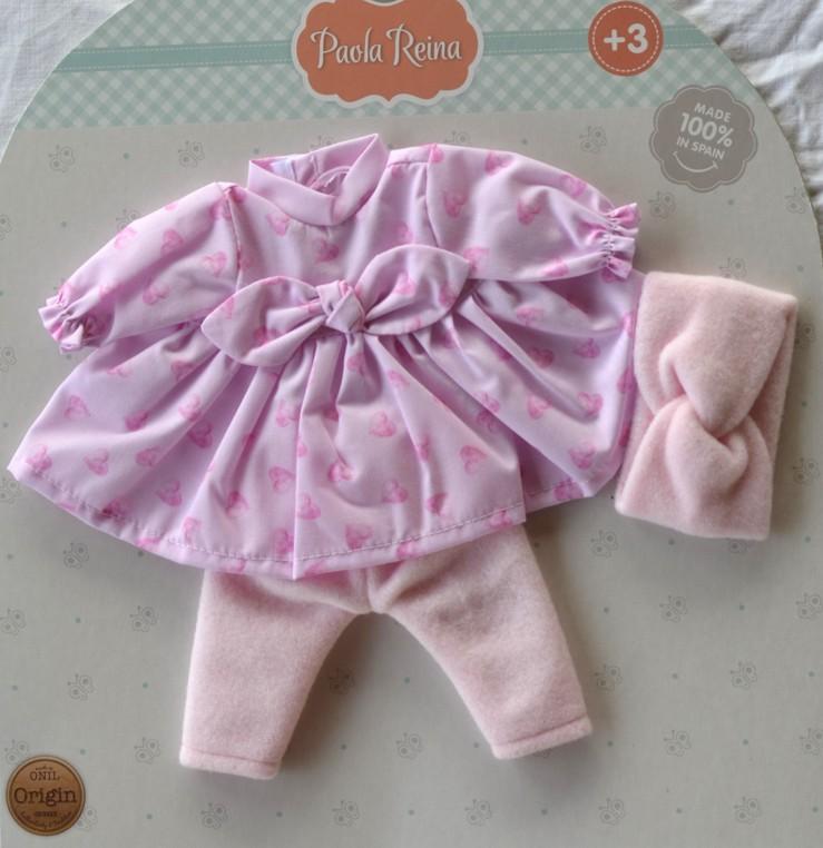 Paola Reina Odeća za lutku bebu Lindu, 27cm, Roze