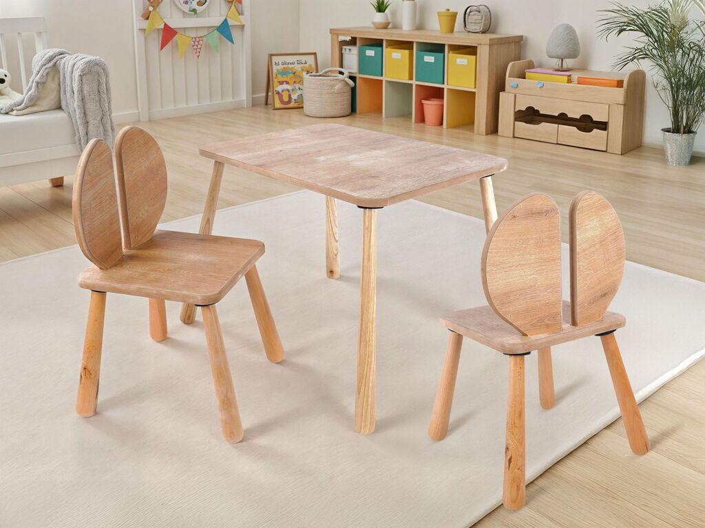 Hanah Home Dečiji sto i 2 stolice BLTYZ-AKTV064-1, Boje hrasta