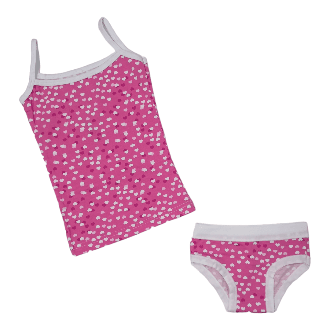 SAN-TEX Pamučni set za devojčice, Majica i veš, Roze