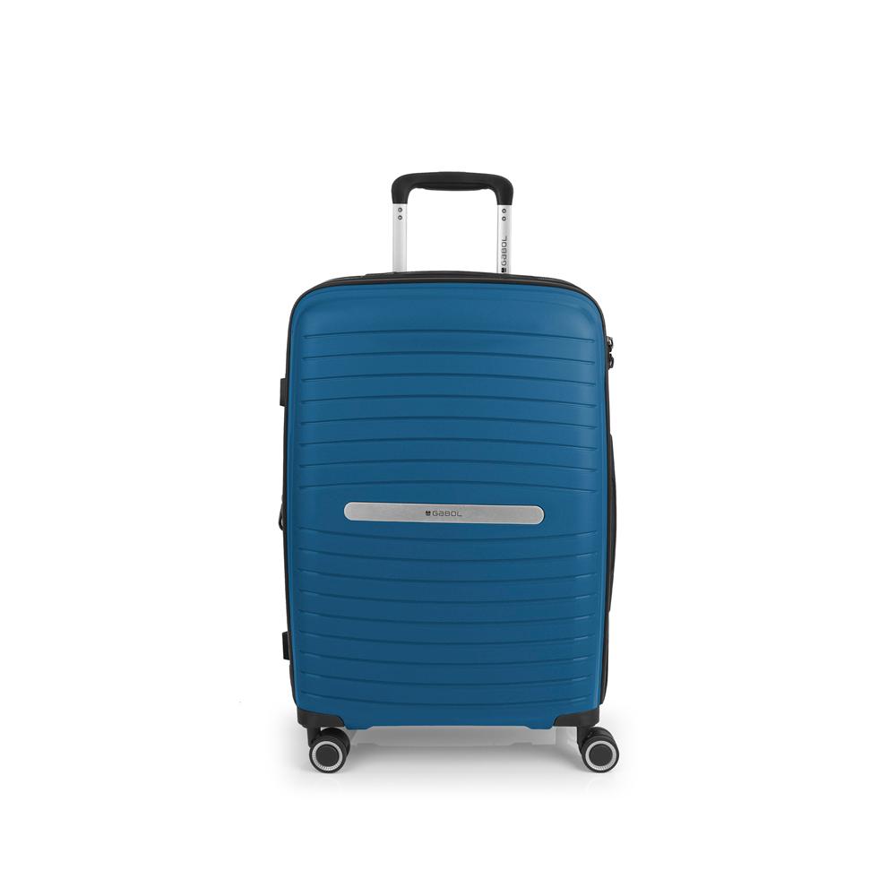 Gabol Srednji proširivi kofer, 38x55x23/26 cm, Polypropilen 44x65x28/31 cm 71.4/79 l-3.7 kg, Shinyuu, Plavi