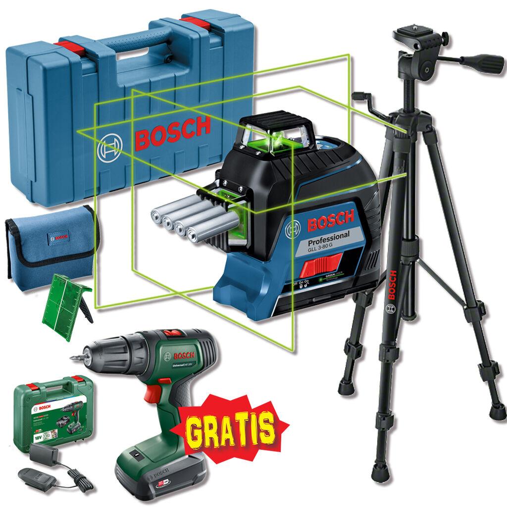 Bosch Set aku alata GLL 3-80 G, BT150, UniversalDrill 18 V