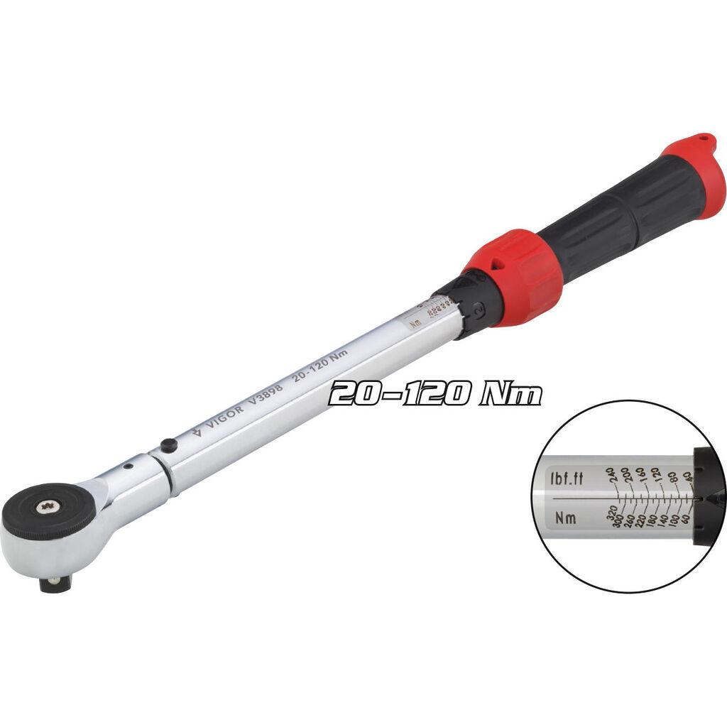 Vigor Moment ključ V3898, 1/2", 20-120Nm