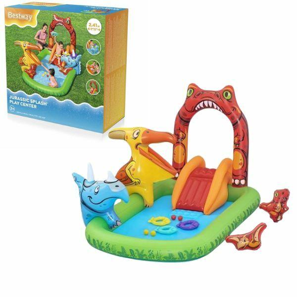 Bestway Dečiji bazen za igru Dino, 190 L, 241 x 140 x 137 cm, Šareni