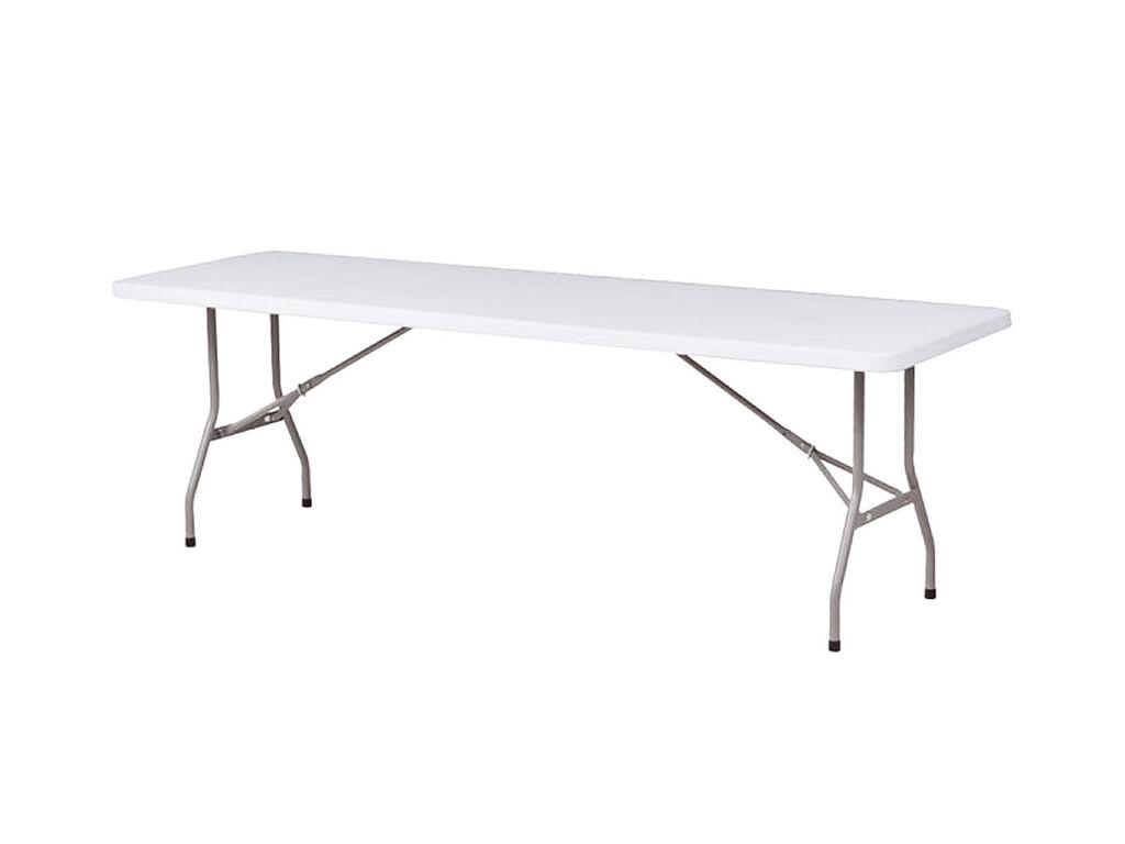 Sto na rasklapanje 244x76 cm, Plastični, Beli