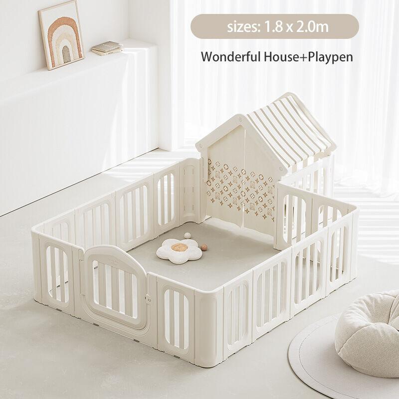 Premium Stil Dečija ogradica sa kućicom Wonderful House , Bela