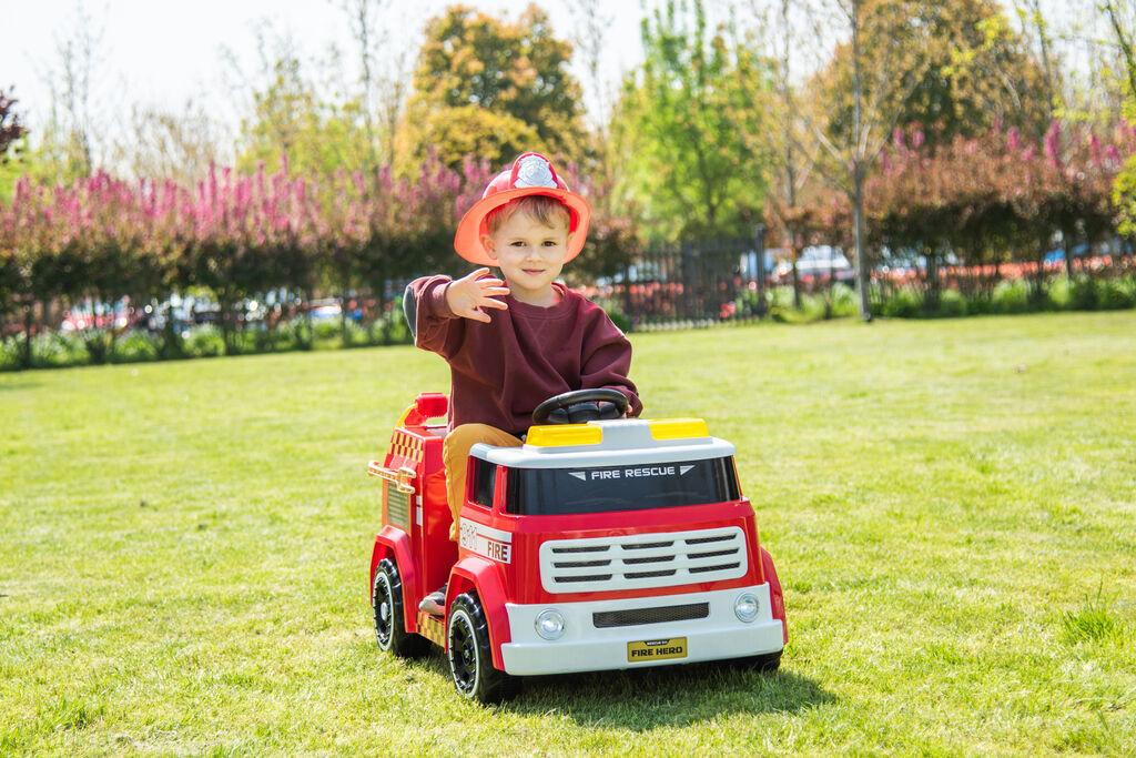 Premium Stil Dečiji Vatrogasni Kamion na akumulator, Crveni