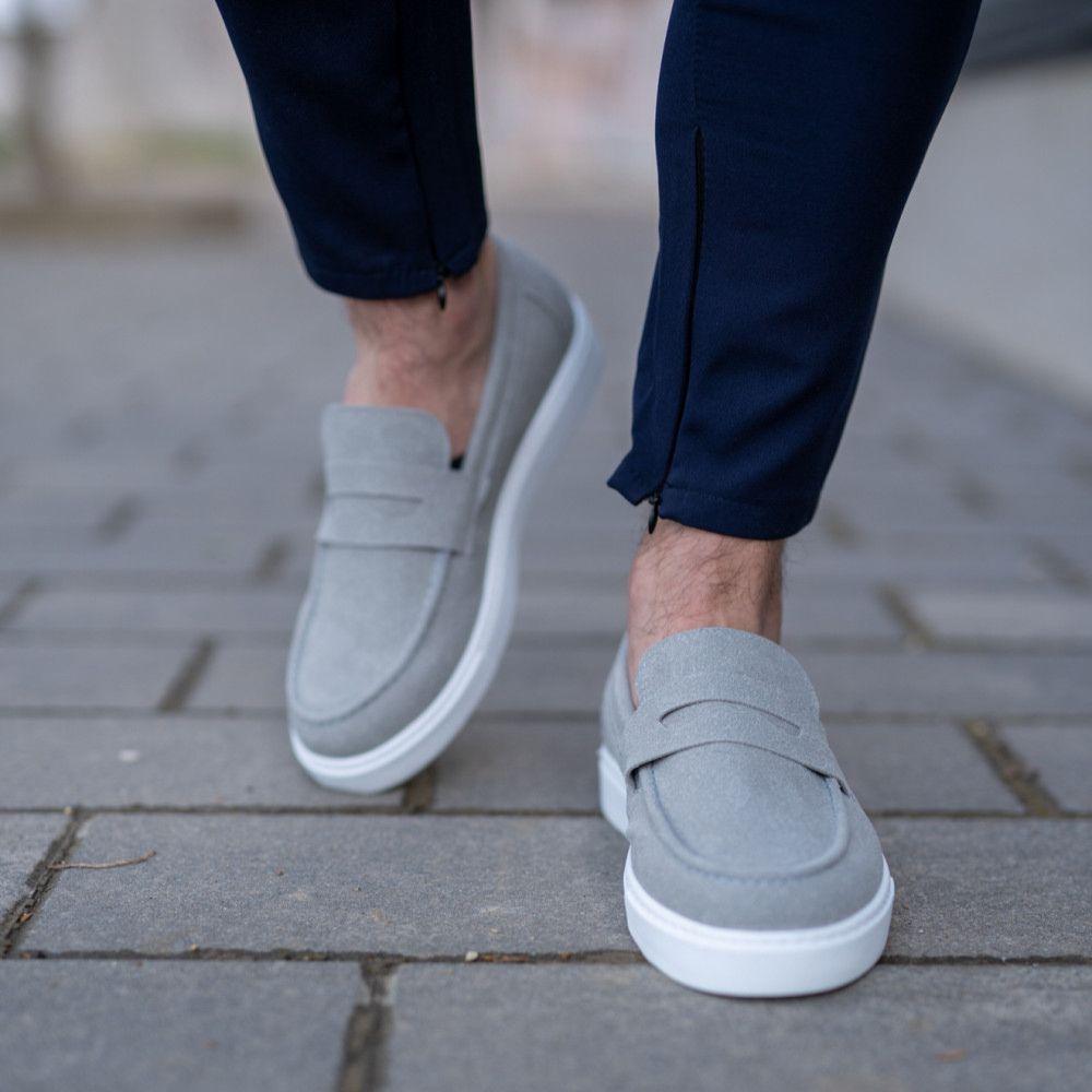 RM Fashion Muške mokasine RM713, Svetlosive