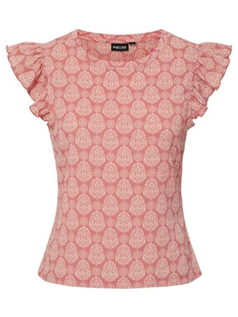 Pieces Ženska bluza Mauna, Kratki rukav, Roze