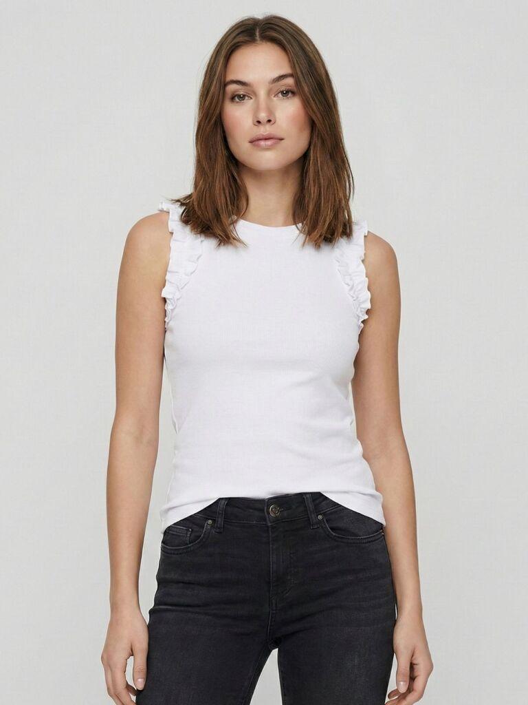 Pieces Ženska majica Tubana, Bez rukava, Bela