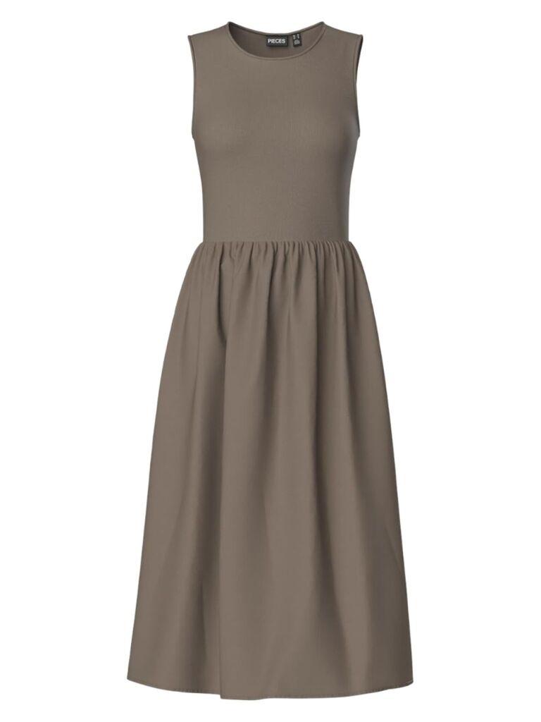 Pieces Ženska haljina Jonya, Midi, Braon