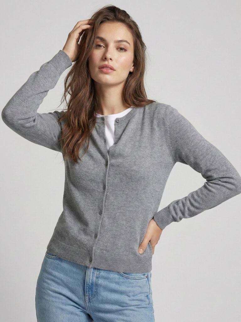 Pieces Ženski kardigan Nora, Uski kroj, Sivi