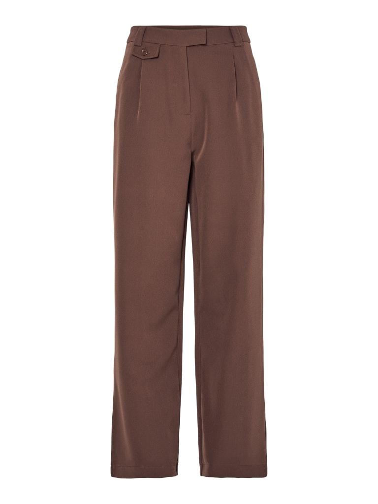 Pieces Ženske pantalone Nimora, Ravan kroj, Braon