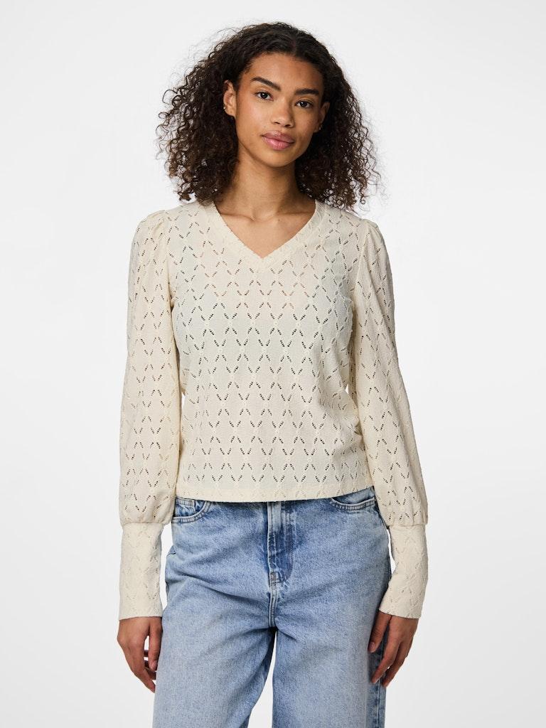 Pieces Ženska bluza Christy, Dugi rukav, Bež