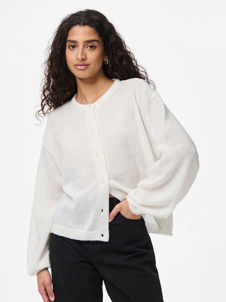 Pieces Ženski kardigan Ida, Oversize, Beli