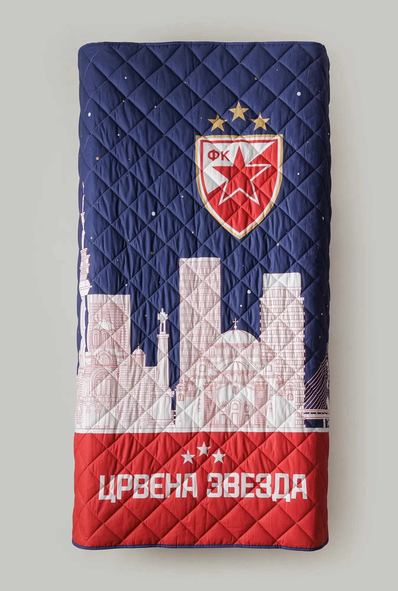 STEFAN Prekrivač za krevet Crvena Zvezda, 140x200, Teget-crveni