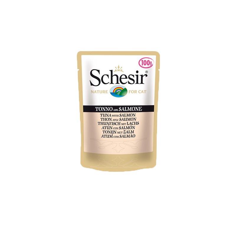 SCHESIR Hrana za odrasle mačke, Tuna i losos, 100g