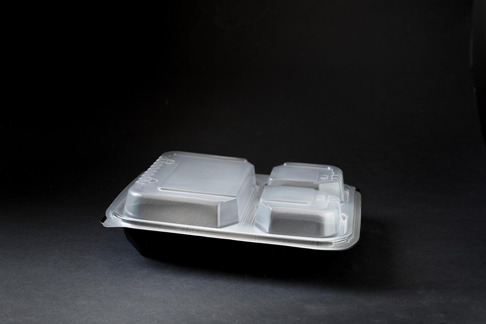 Ambalaže za topla jela sa poklopcem, MT3, 3 ml, 100 komada, Crne