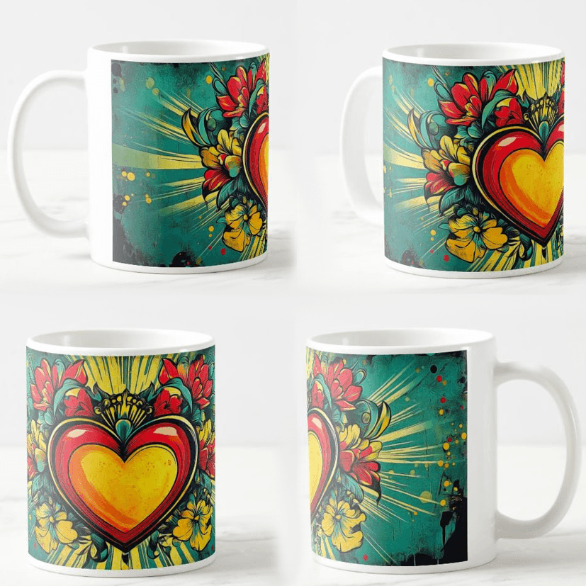 Keramička šolja Ljubav, 330ml, Višebojna