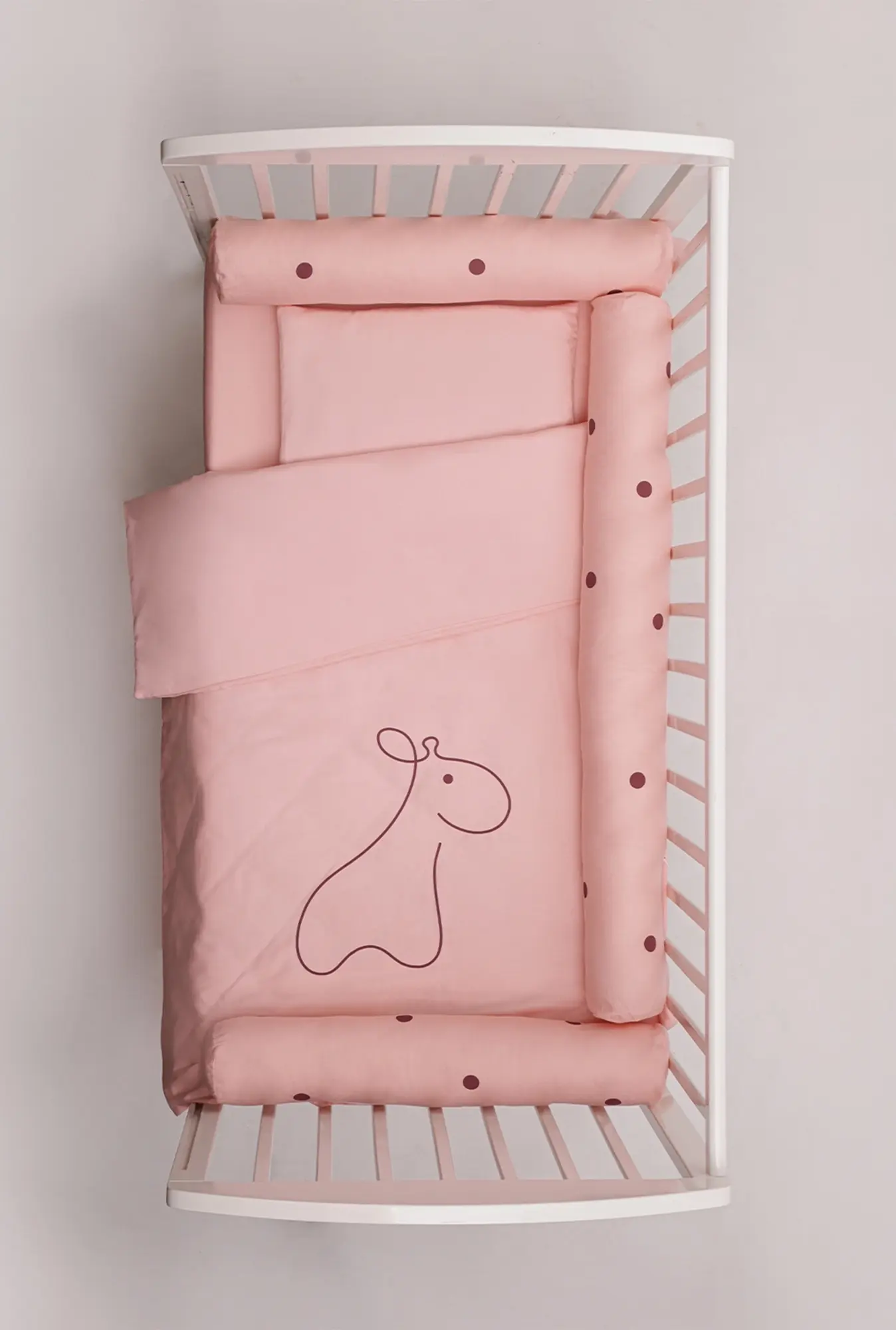 STEFAN Posteljina za bebe sa ogradicom, Roze