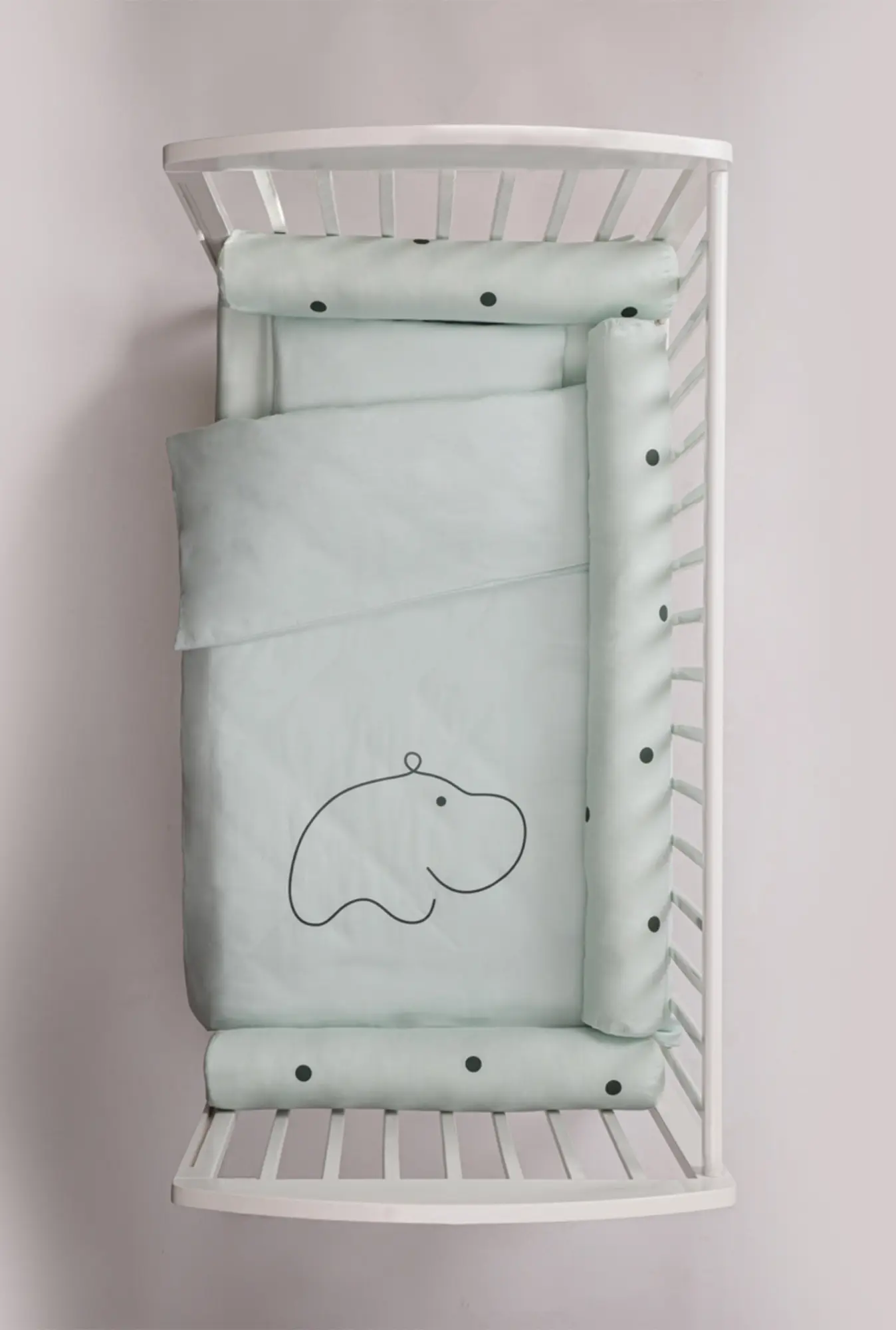 STEFAN Posteljina za bebe sa ogradicom, Menta