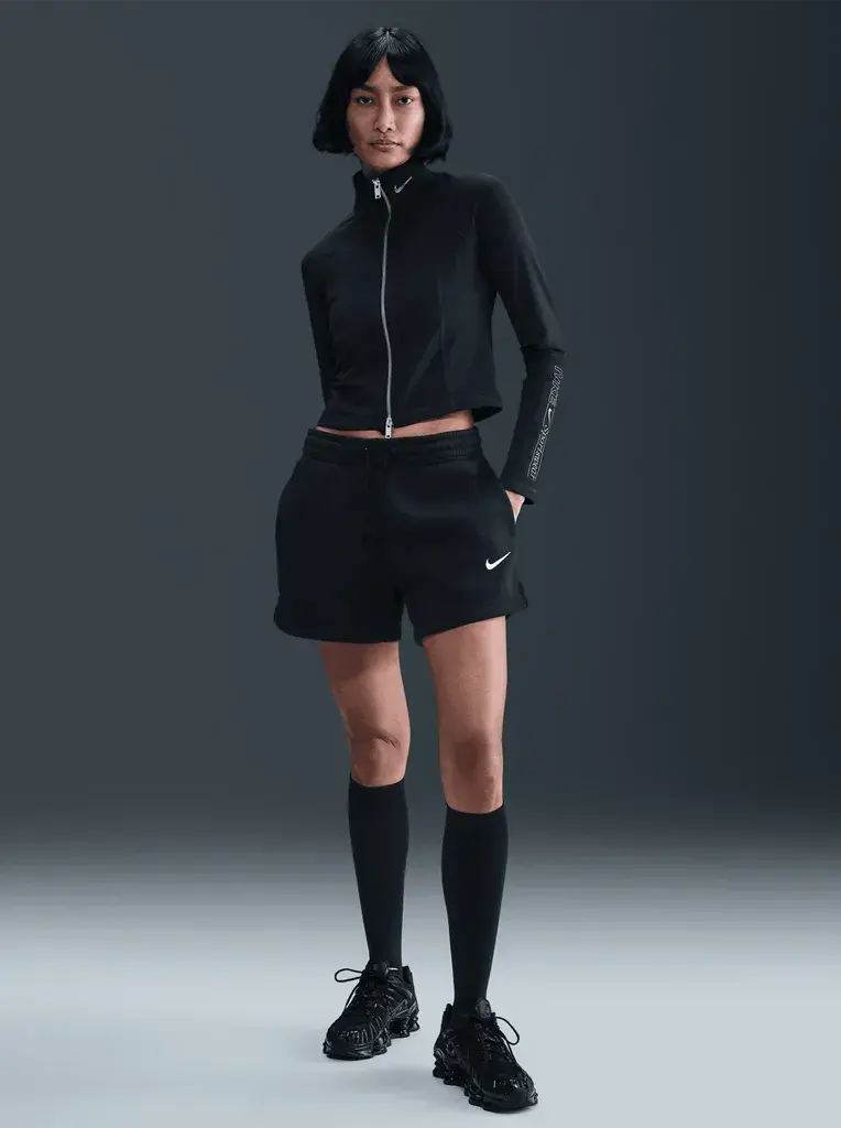 Nike Ženski šorc NSW Phoenix Fleece Mid-Rise IH2108, Crni