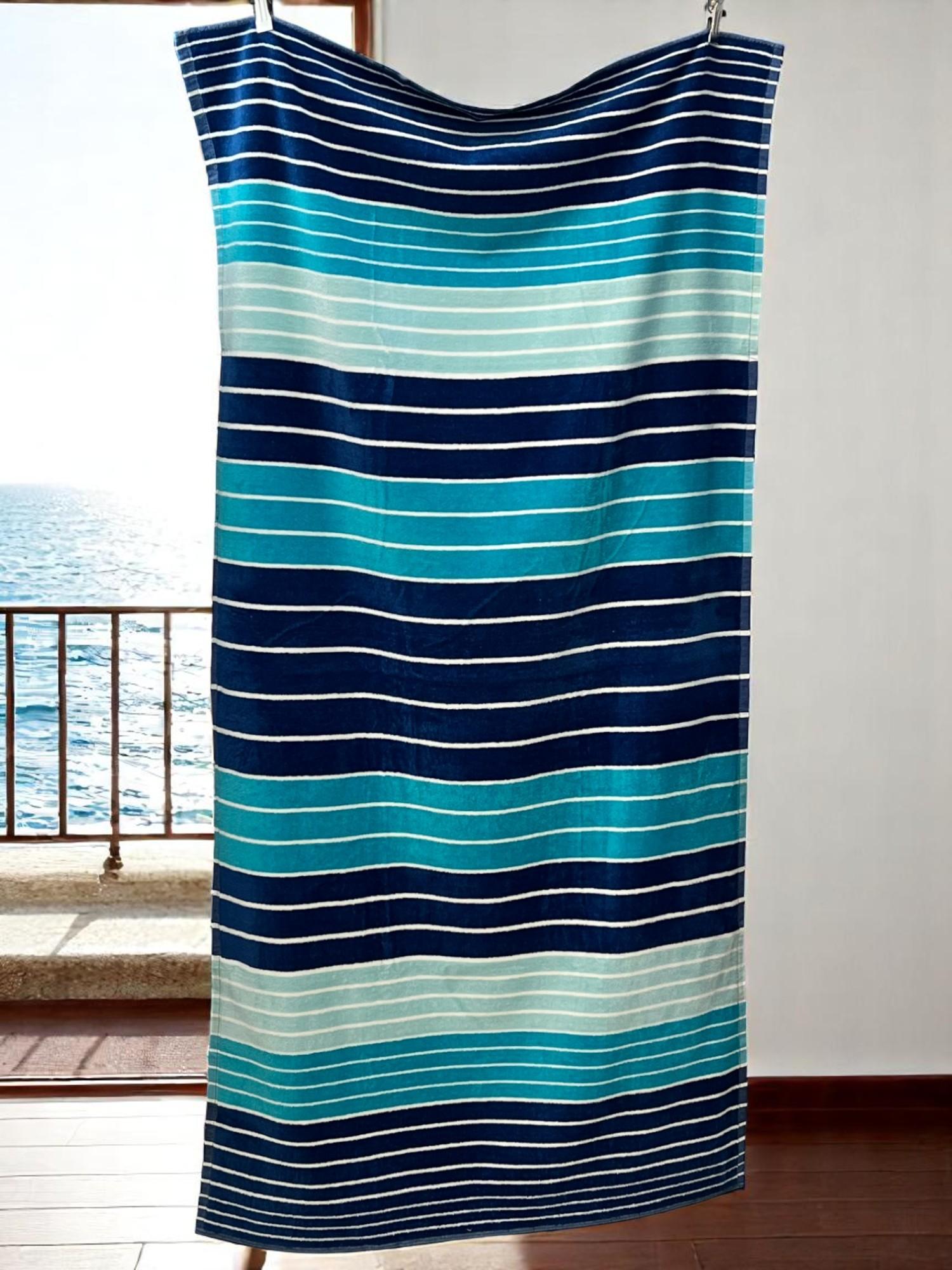 Viktorija Plažni peškir Ocean Breeze 160x80cm 100% pamuk A9, Plavi