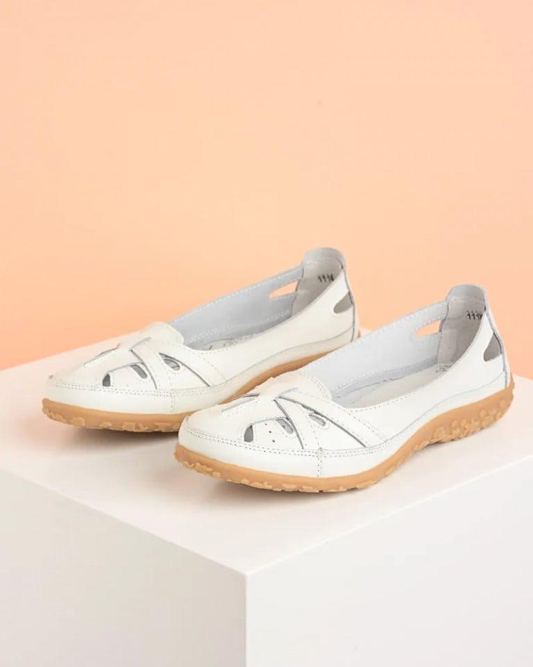 Cherry time Ženske kožne mokasine 1114, Bele