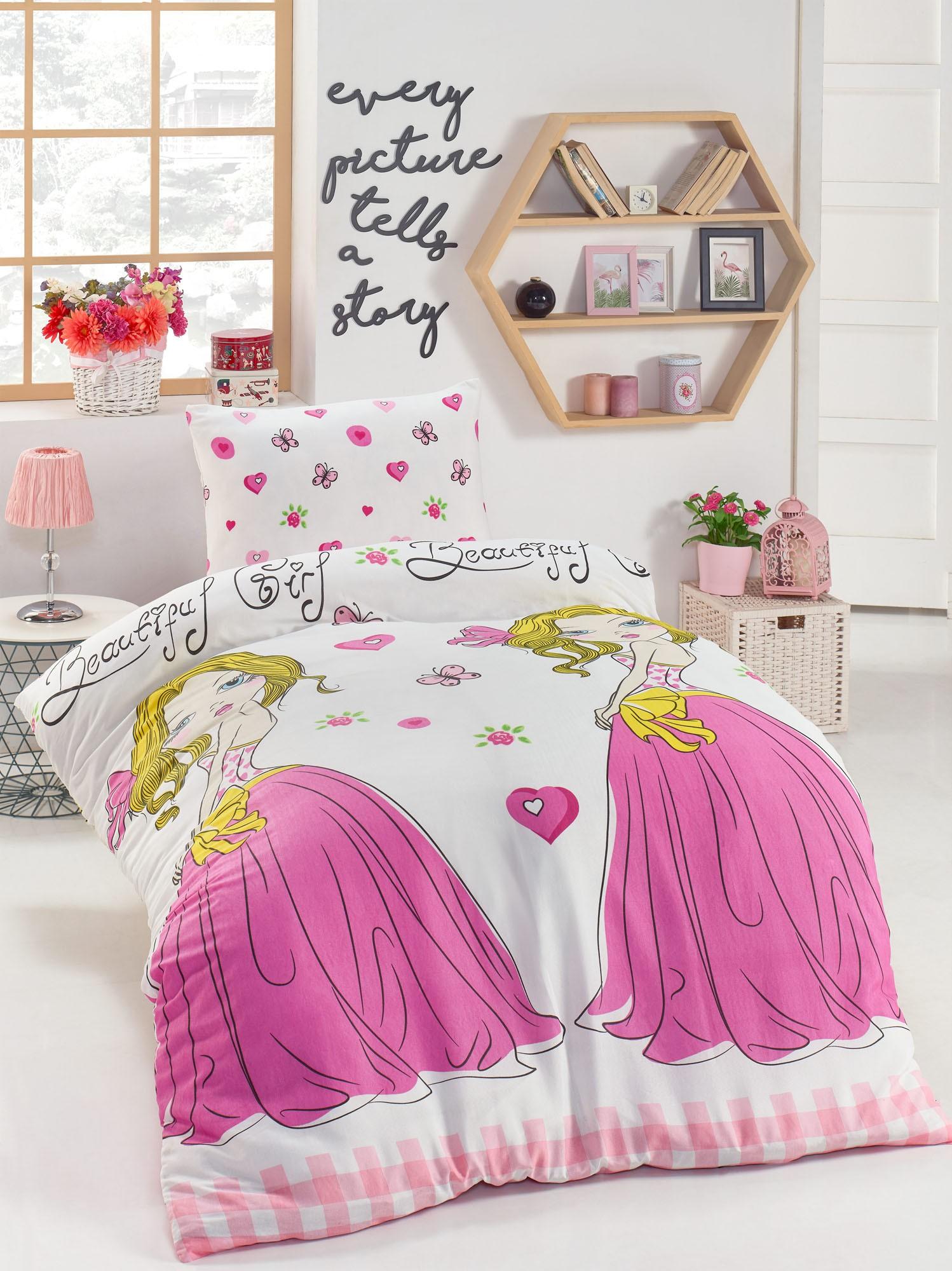L'essentiel Maison Set Single posteljine Beatiful Girl, 140x200cm, Roze