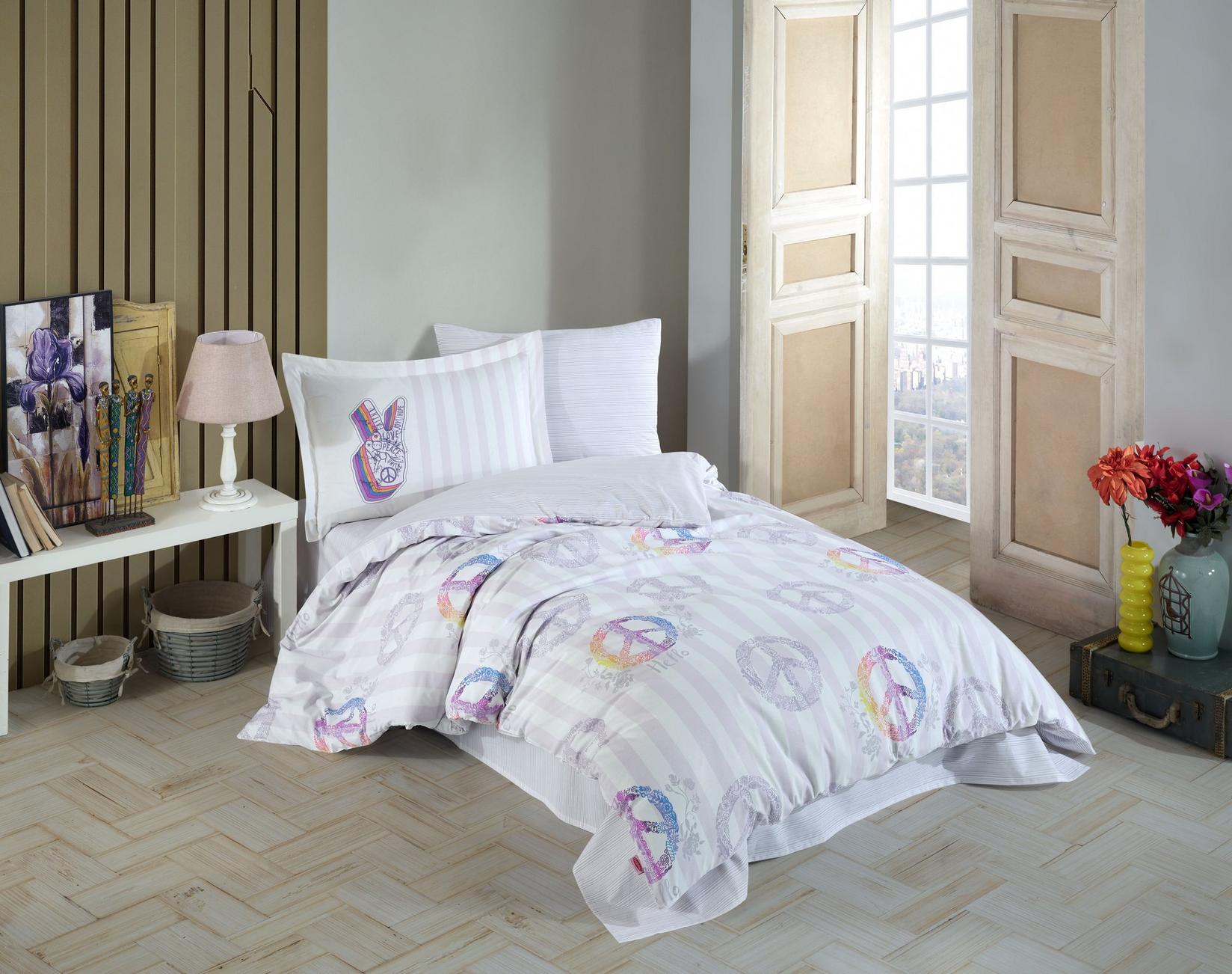 L'essentiel Maison Komplet posteljine Peace, 160x220cm, Šarena