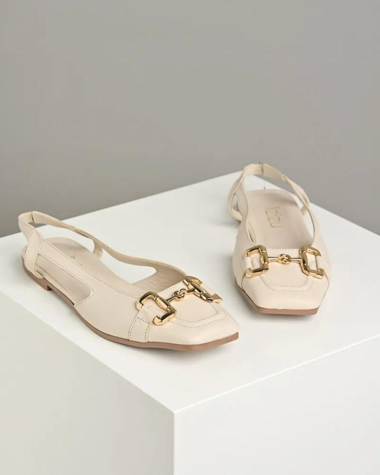 Lizizu Ženske kožne sandale 97501, Bež