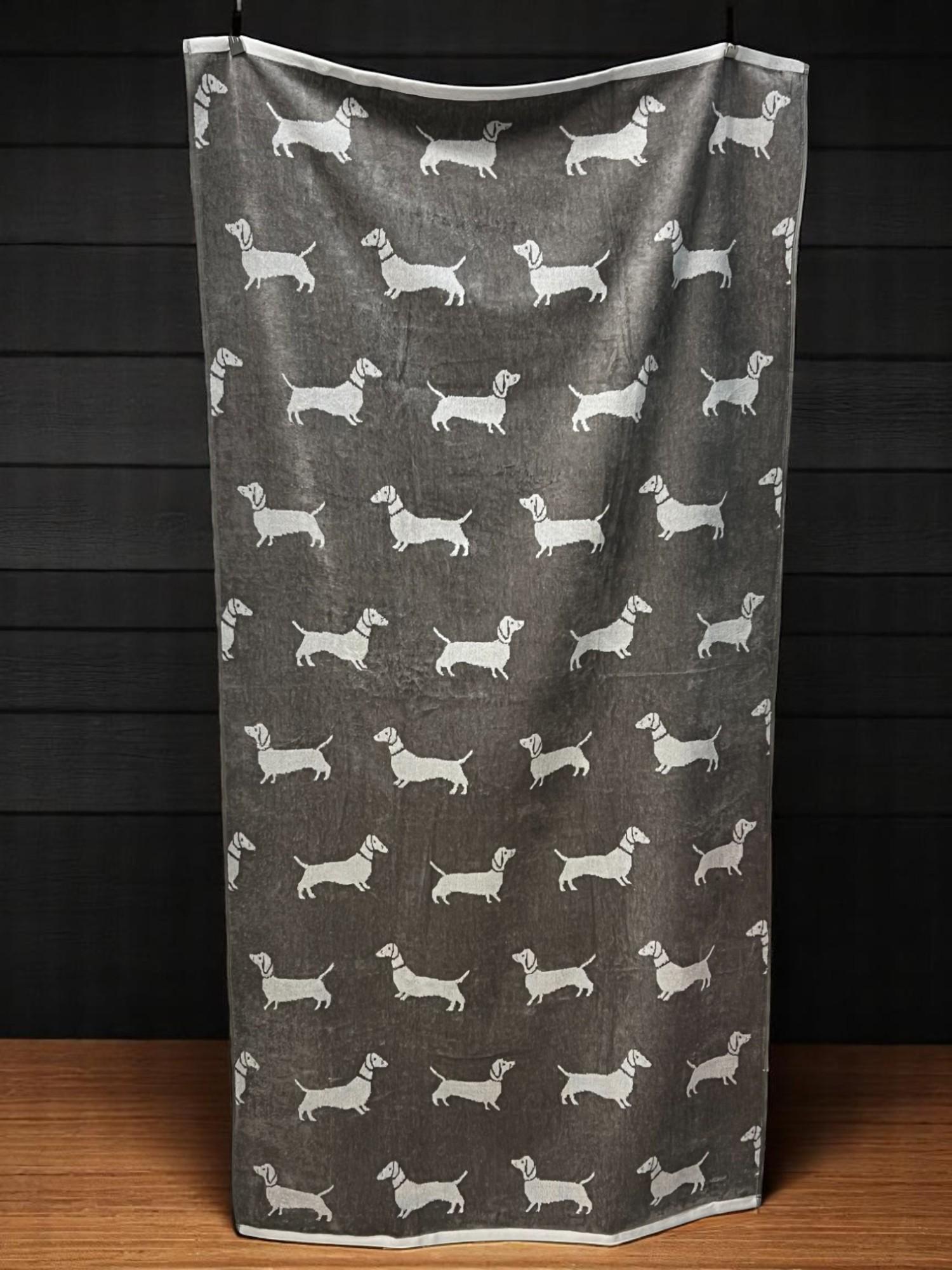 Viktorija Plažni peškir Dachshund Love 160x83cm 100% pamuk A3, Sivi