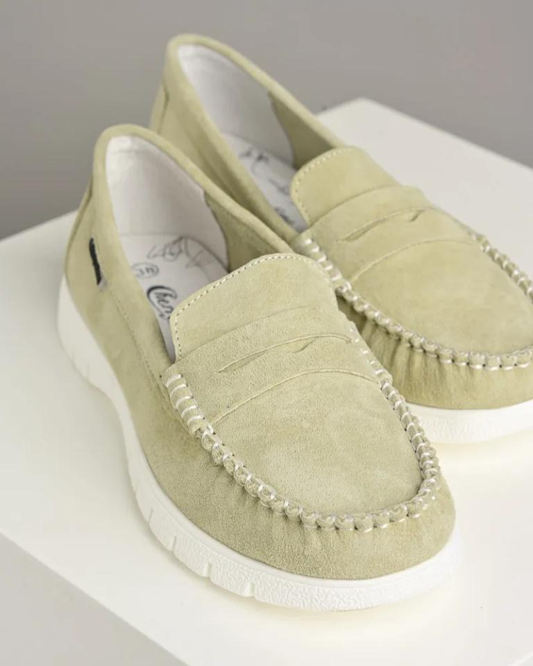 Cherry time Ženske kožne mokasine 4146, Svetlozelene