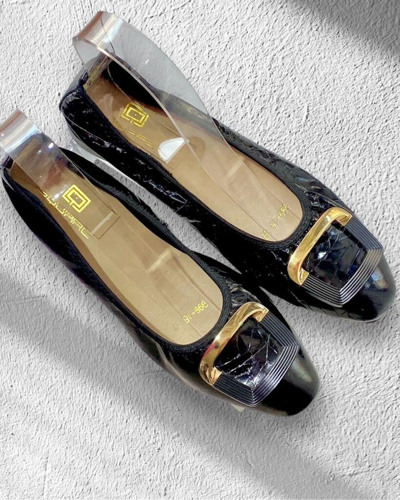 Squareonline Ženske baletanke Black Luxe, Crne