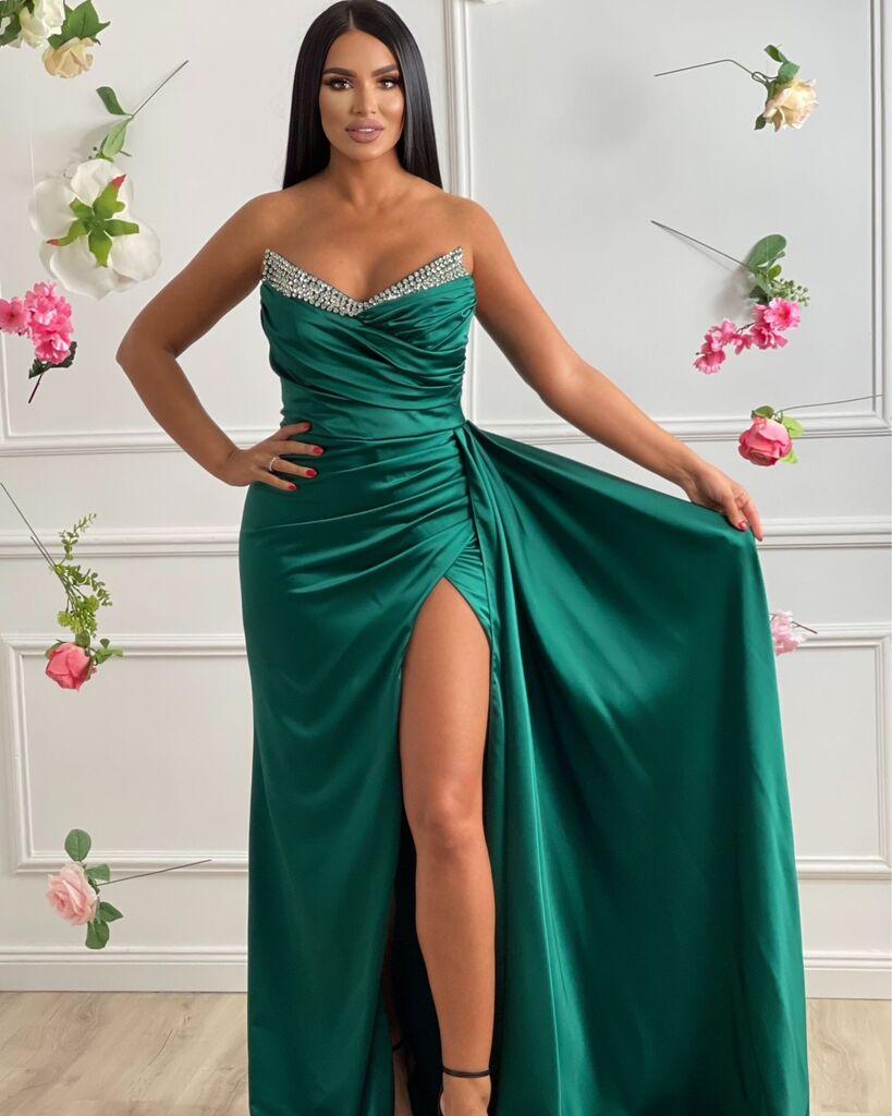 Squareonline Ženska haljina Emerald Crystal, Zelena