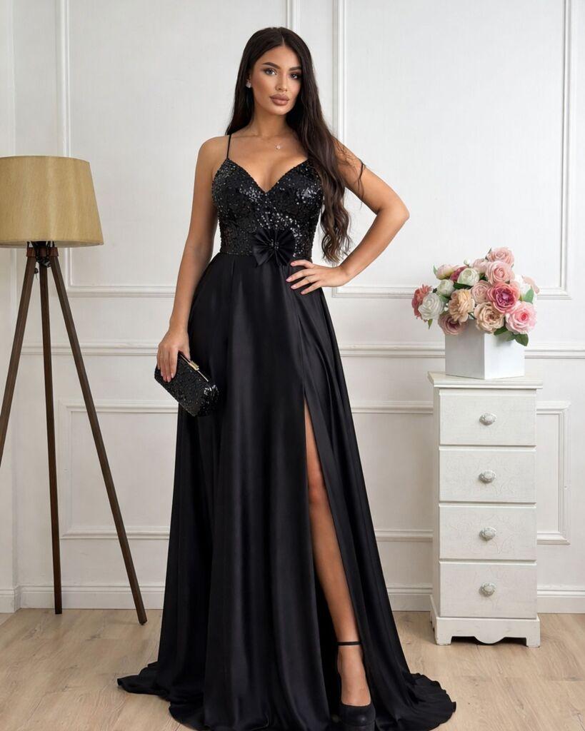 Squareonline Ženska haljina Midnight Pearl, Crna