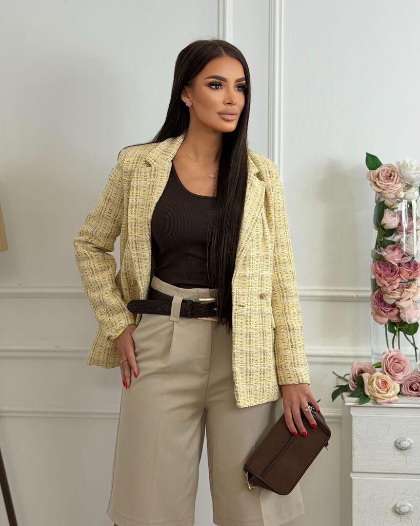 Squareonline Ženski sako Yellow Tweed Touch, Žuti